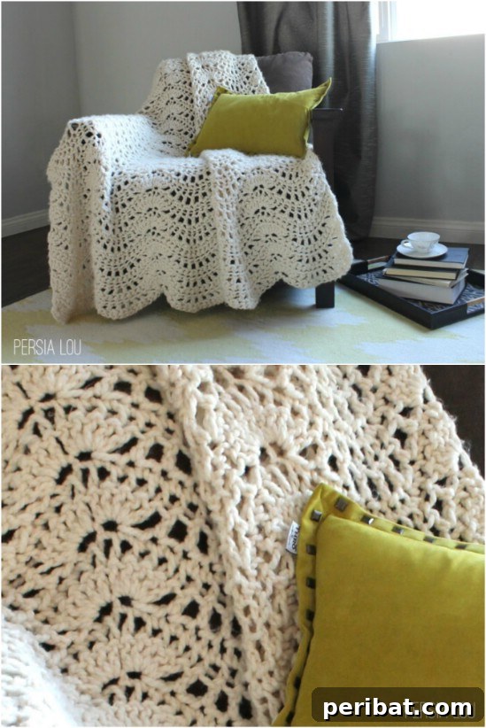 28 Fast and Fun Crochet Blankets Beginner Patterns 28 Chunky Feather And Fan Blanket