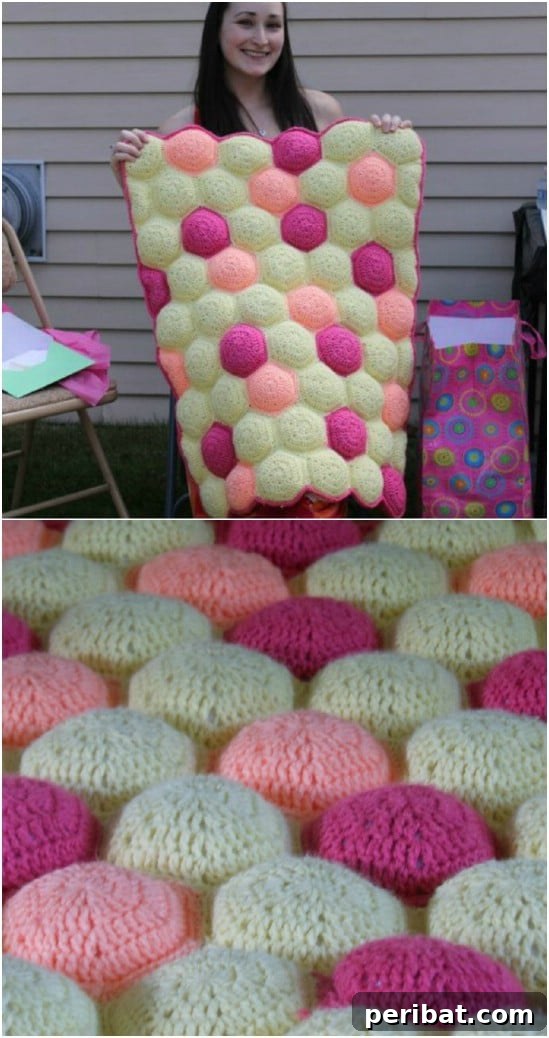 28 Fast and Fun Crochet Blankets Beginner Patterns 7 Hexa Puff Quilt