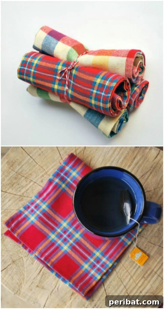 25 Genius Flannel Upcycling Ideas You Need to Try 7 Flannel Napkins