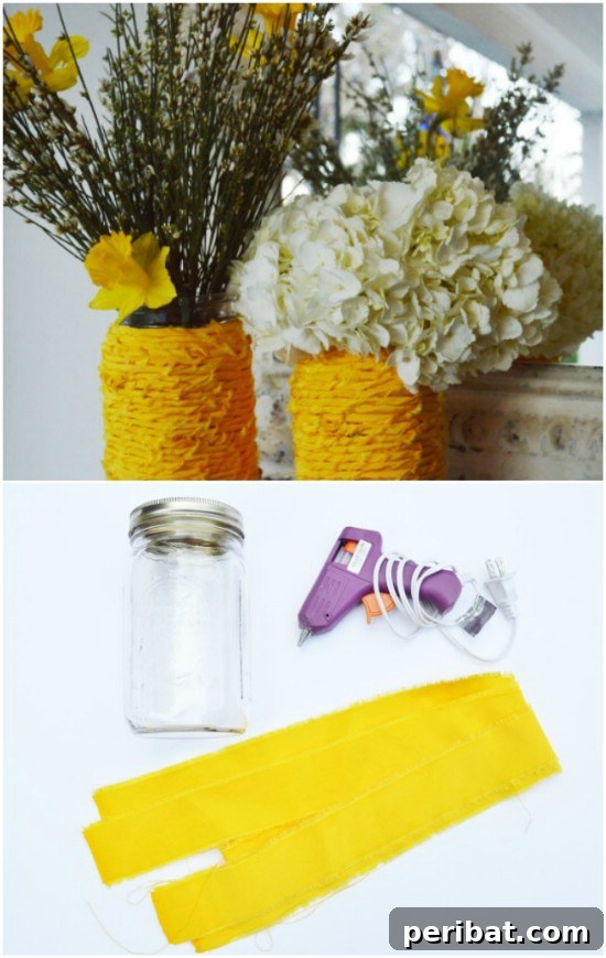 DIY Fabric Wrapped Vase