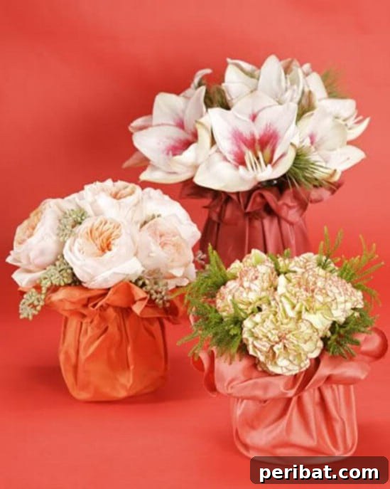 Fabric Wrapped Jar Vases
