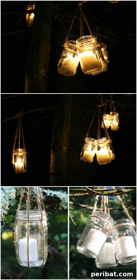 DIY Hanging Jar Lanterns