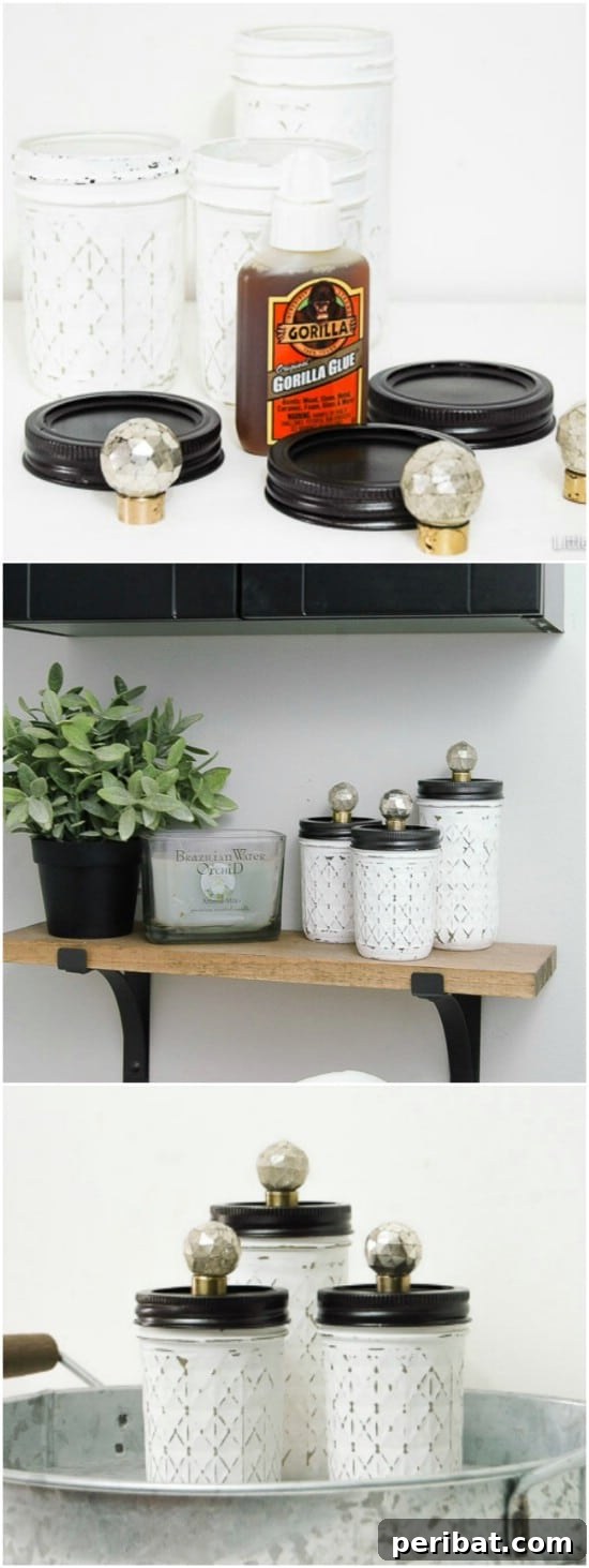 Painted And Distressed Canisters