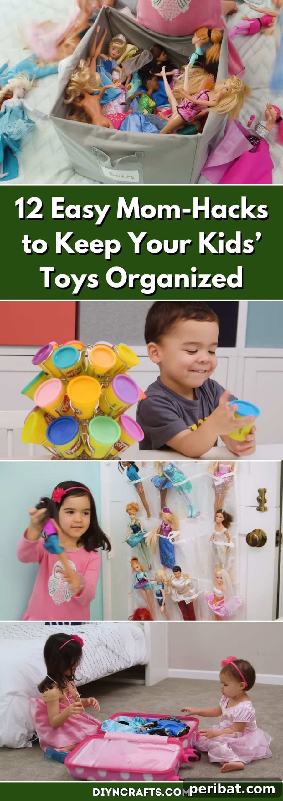 12 Simple Mom Tricks to Conquer Toy Chaos 2 Mom hacks for organized kids' toys: a tidy playroom with smart storage solutions