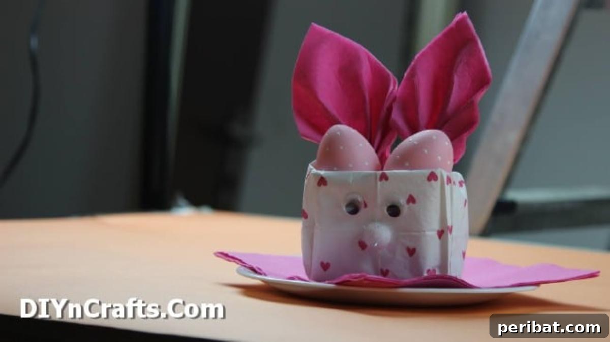 Craft Adorable Easter Napkin Bunny Bags 10 How to Make This Ridiculously Cute Easter Napkin Bunny Bag {Step 10}