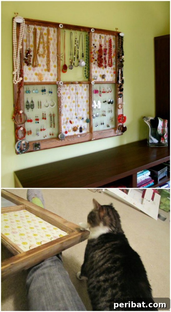 40 Brilliant Ways to Upcycle Old Windows 11 Old Window Jewelry Organizer