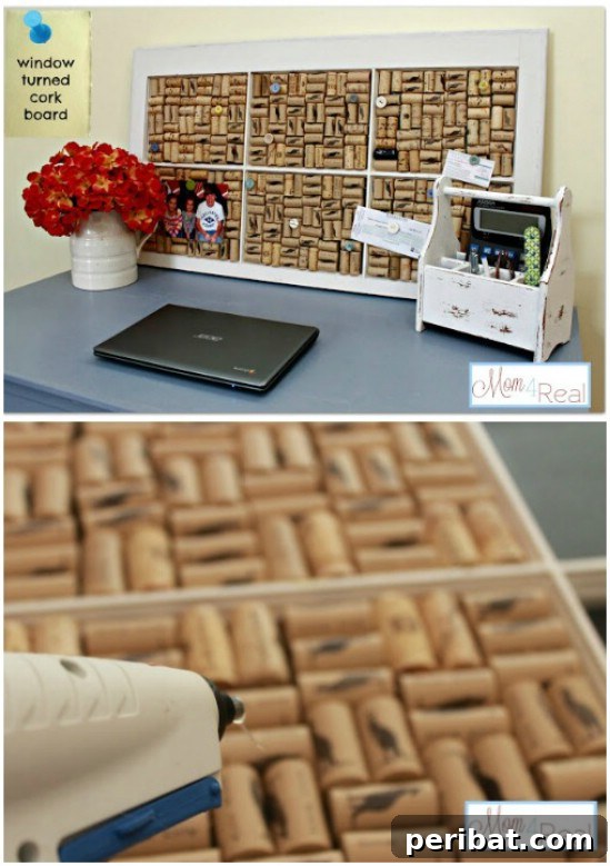 40 Brilliant Ways to Upcycle Old Windows 12 Old Window Wine Cork Board