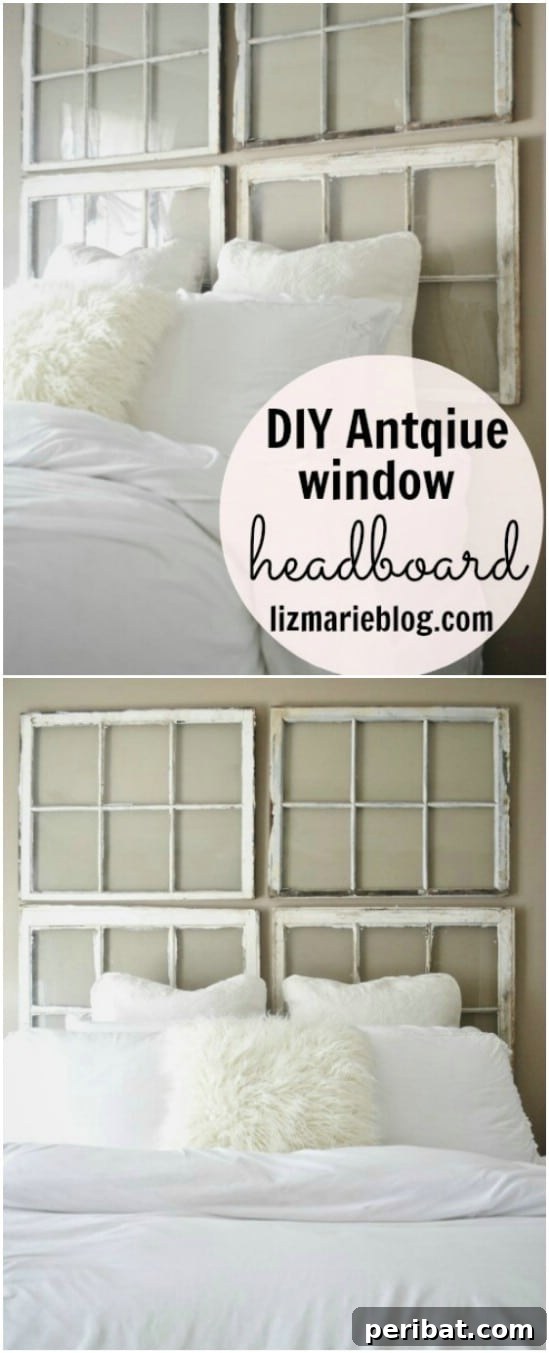 40 Brilliant Ways to Upcycle Old Windows 15 Antique Window Headboard