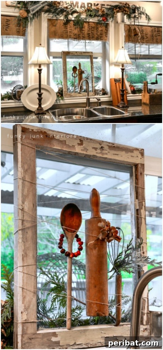 40 Brilliant Ways to Upcycle Old Windows 25 Old Window Rustic Christmas Decor