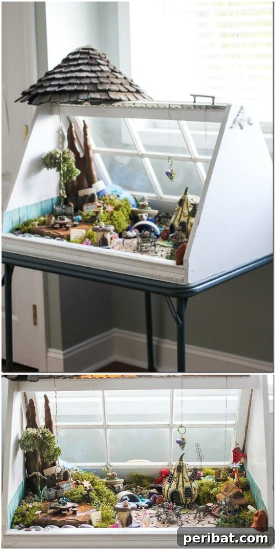 40 Brilliant Ways to Upcycle Old Windows 32 Old Window Fairy Garden