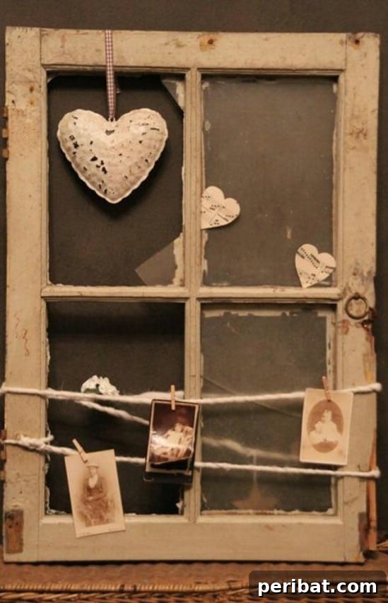 40 Brilliant Ways to Upcycle Old Windows 34 Old Window Rustic Photo Frame