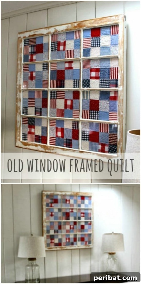 40 Brilliant Ways to Upcycle Old Windows 37 Old Window Quilt Display