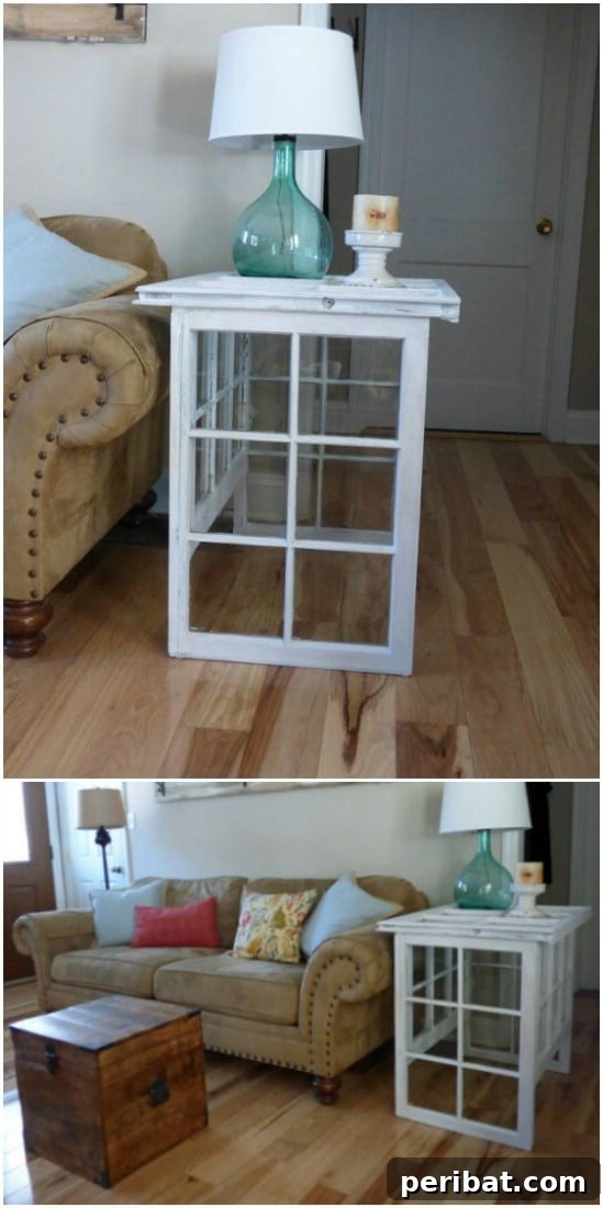 40 Brilliant Ways to Upcycle Old Windows 38 Side Table from Old Windows