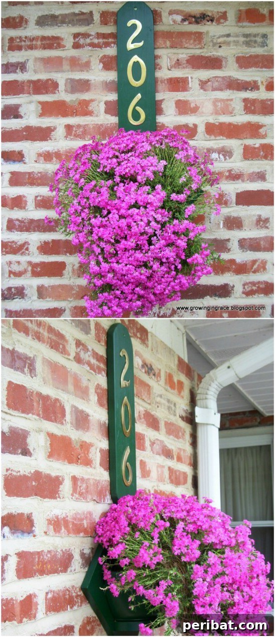 Address Art: Inventive Ways to Display House Numbers 11 Green House Number Flower Hanger