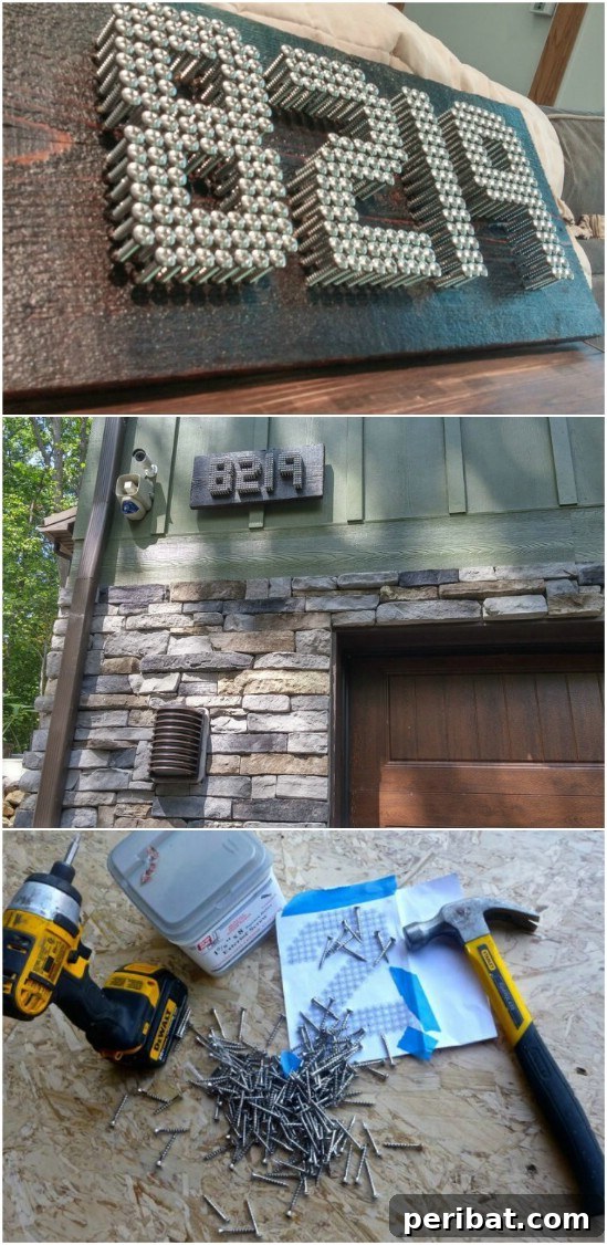 Address Art: Inventive Ways to Display House Numbers 16 Industrial Screw House Number Display