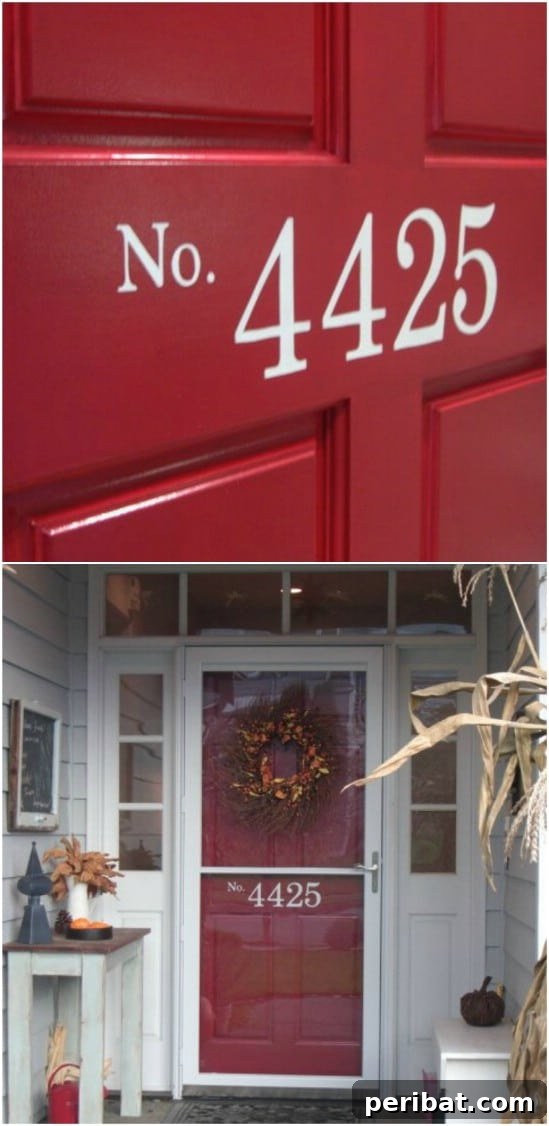 Address Art: Inventive Ways to Display House Numbers 17 Contrasting House Numbers Painted on Door