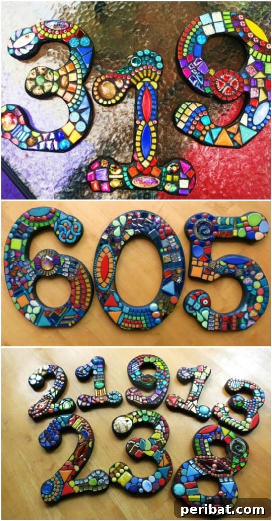 Address Art: Inventive Ways to Display House Numbers 20 Vibrant Custom Mosaic House Numbers