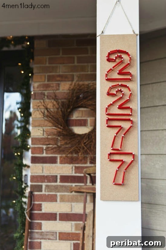 Address Art: Inventive Ways to Display House Numbers 21 String and Nail Art House Numbers