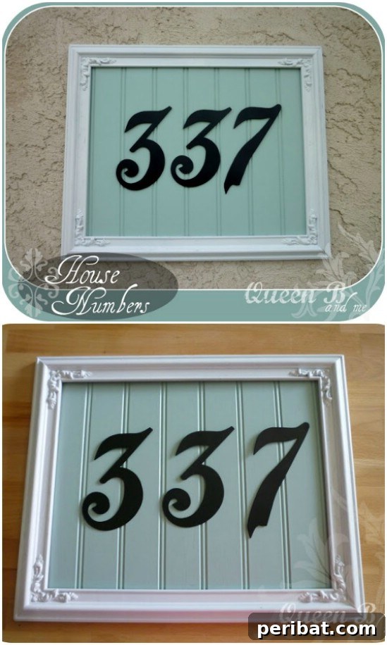 Address Art: Inventive Ways to Display House Numbers 22 Framed Bead Board House Number Display