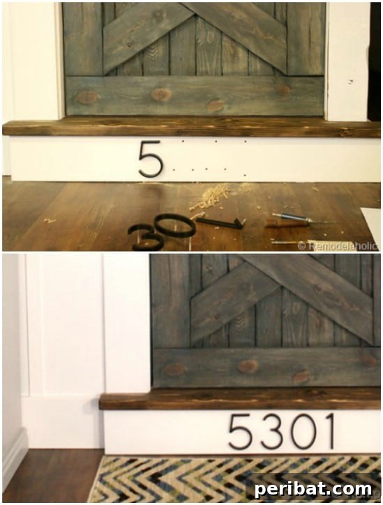 Address Art: Inventive Ways to Display House Numbers 23 Stair Riser House Number Display