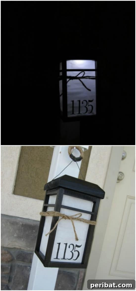 Address Art: Inventive Ways to Display House Numbers 25 Solar Lantern House Number Display