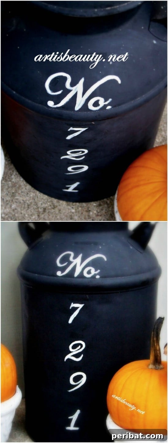 Address Art: Inventive Ways to Display House Numbers 5 Rustic Milk Can Address Marker