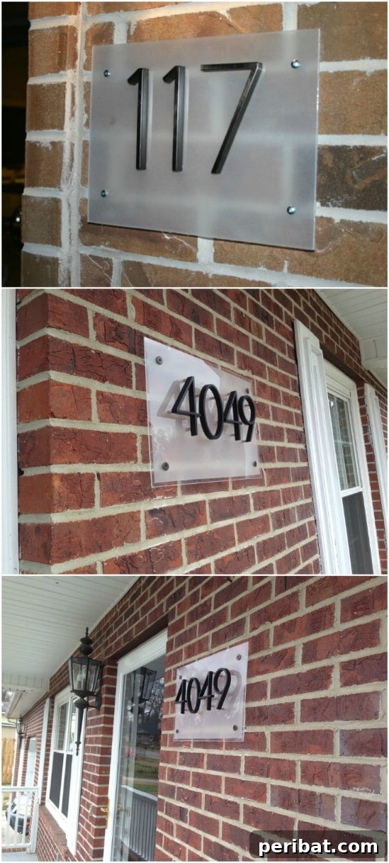 Address Art: Inventive Ways to Display House Numbers 7 Sleek Contemporary Frosted House Numbers