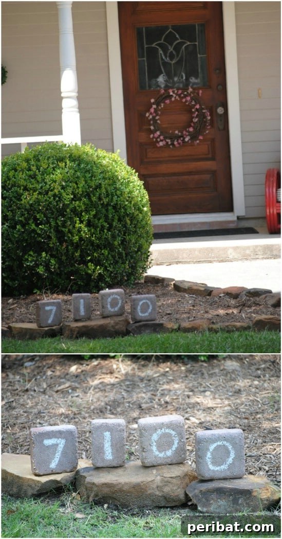 Address Art: Inventive Ways to Display House Numbers 9 Simple Patio Stone House Number Display