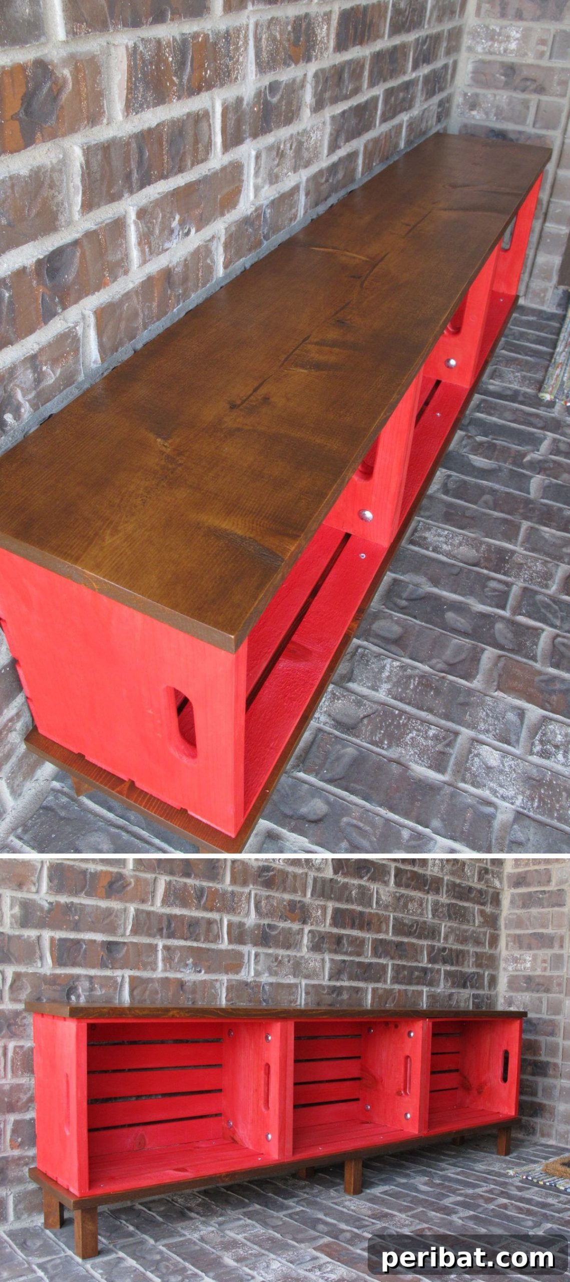Colorful Wooden Crate Bench