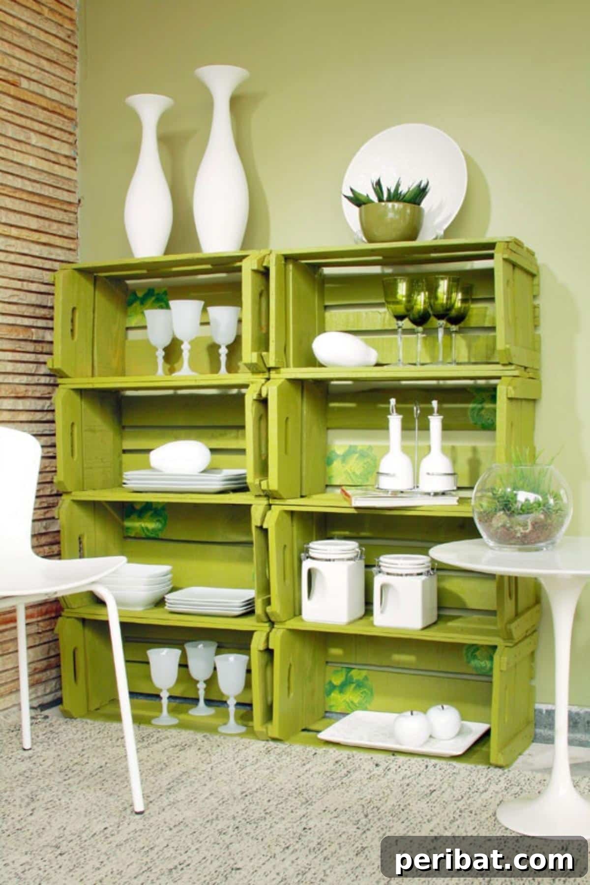Wooden Crate China Cabinet