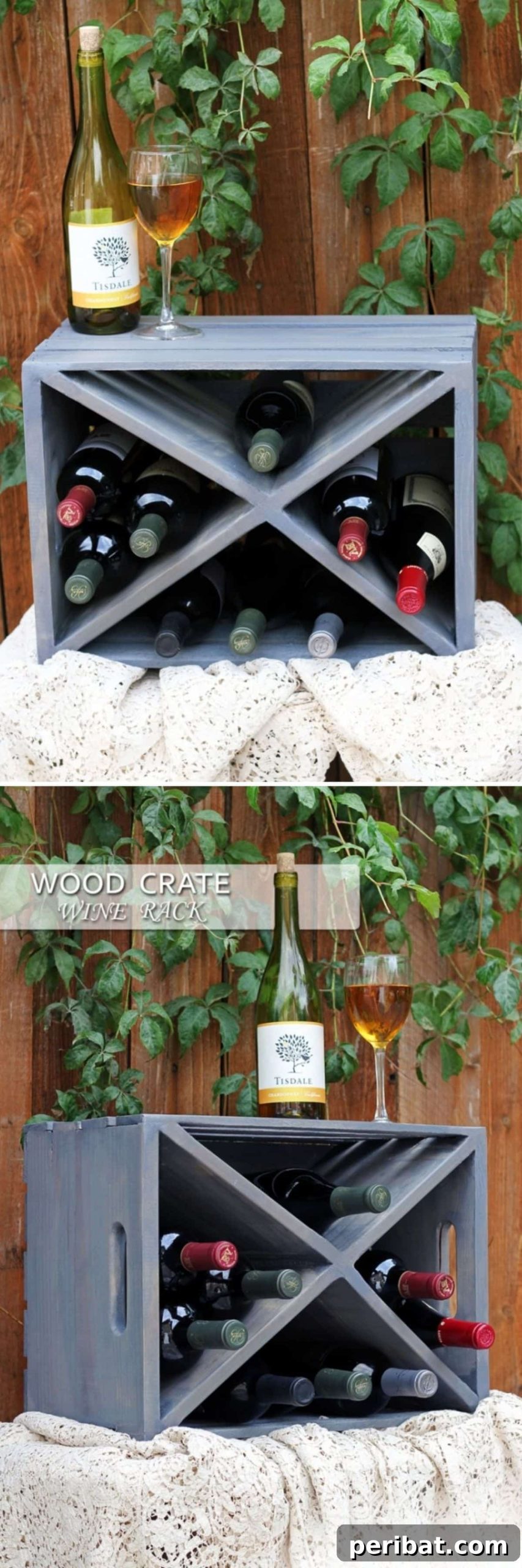 Repurposed Wooden Crate Wine Rack