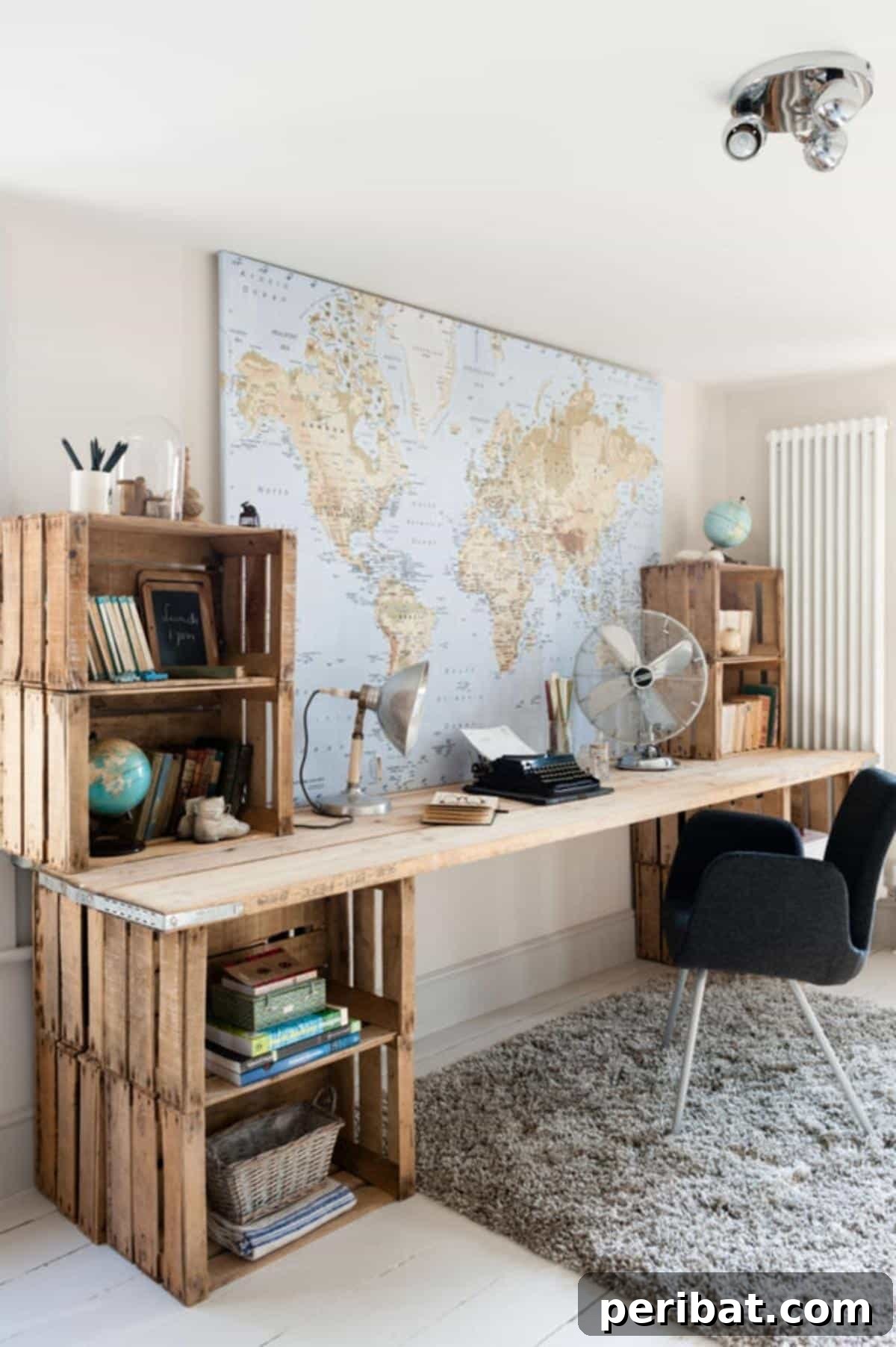 Upcycled Wood Crate Desk
