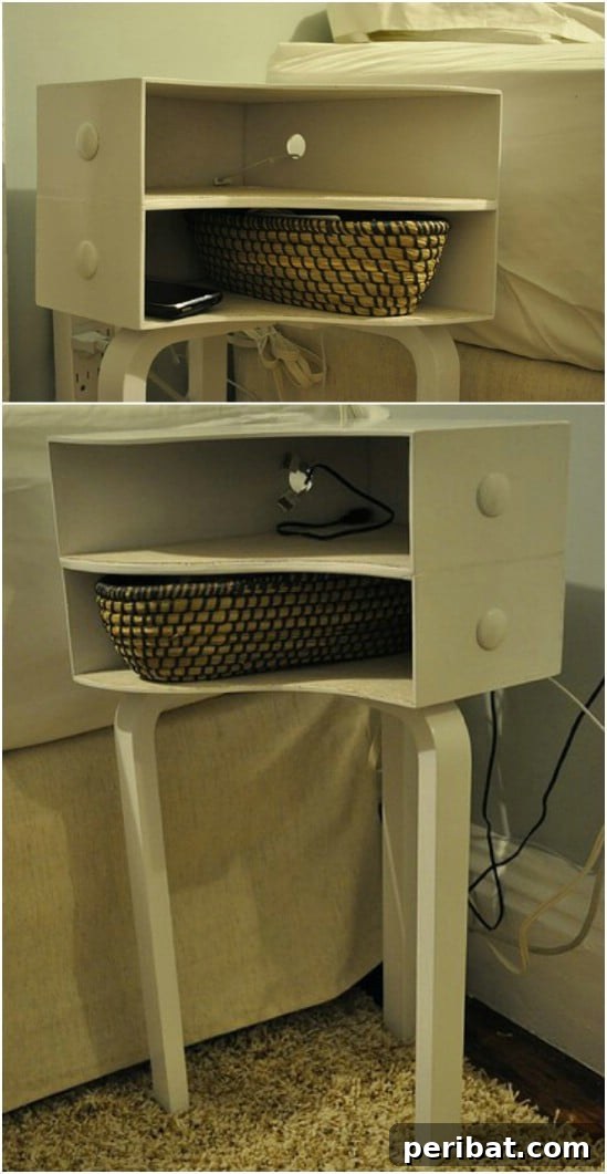 Simplify Your Space: 25 Must-Try Organization Tips 26 DIY nightstand made from magazine files