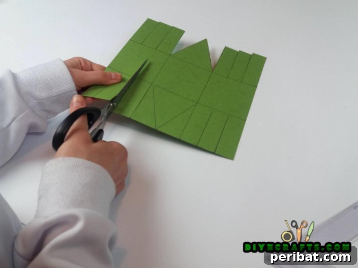 Step 2 - Cutting the paper for the Easter basket design