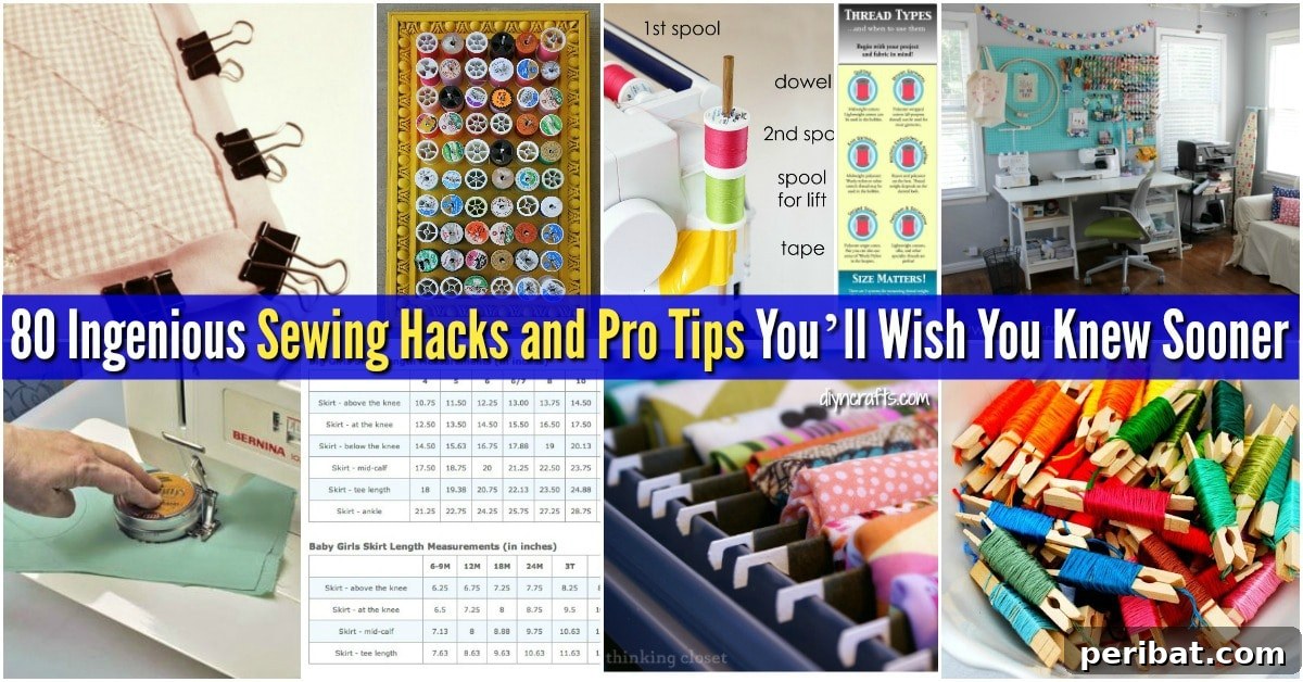 Collection of creative sewing hacks and tips