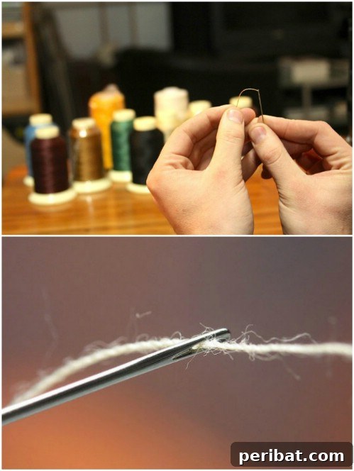 Needle Threading Hack using hairspray