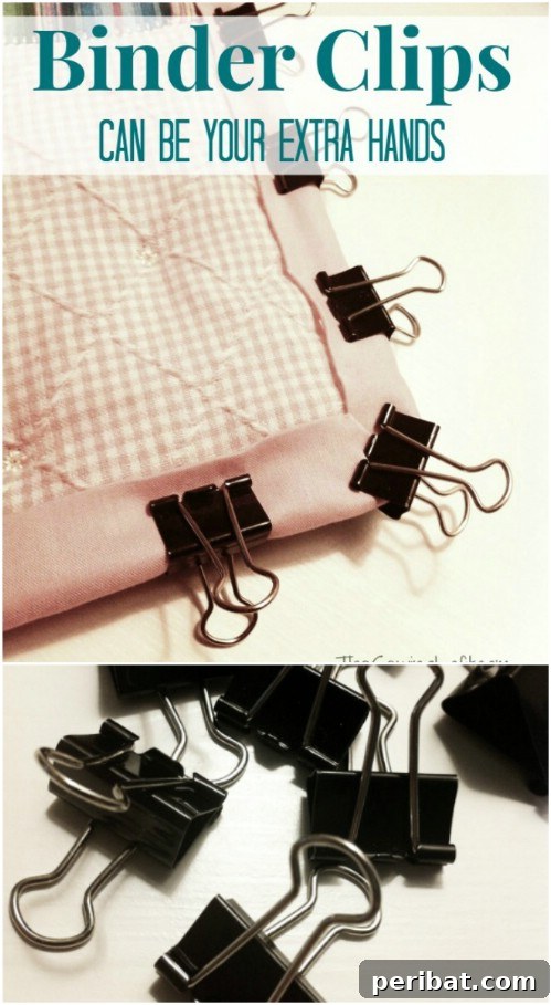 Use Binder Clips To Hold Fabric Together for heavy materials