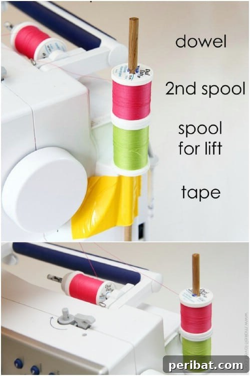 Double Needle Thread Hack for parallel stitches