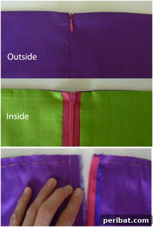 Finishing The Top Of Zippers for a polished look