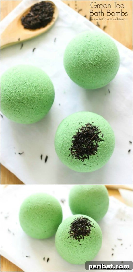 Craft Your Calm: 30 Easy Bath Bomb Recipes for Home Spa Days 12 Green Tea DIY Bath Bombs