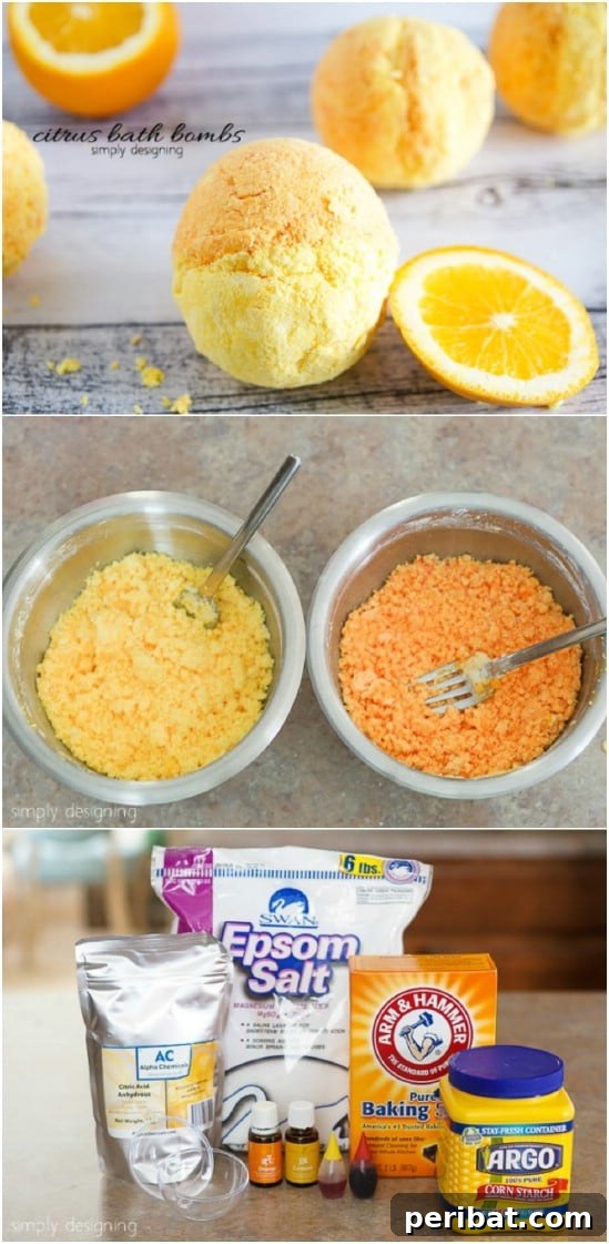 Craft Your Calm: 30 Easy Bath Bomb Recipes for Home Spa Days 3 Citrus Bath Bombs