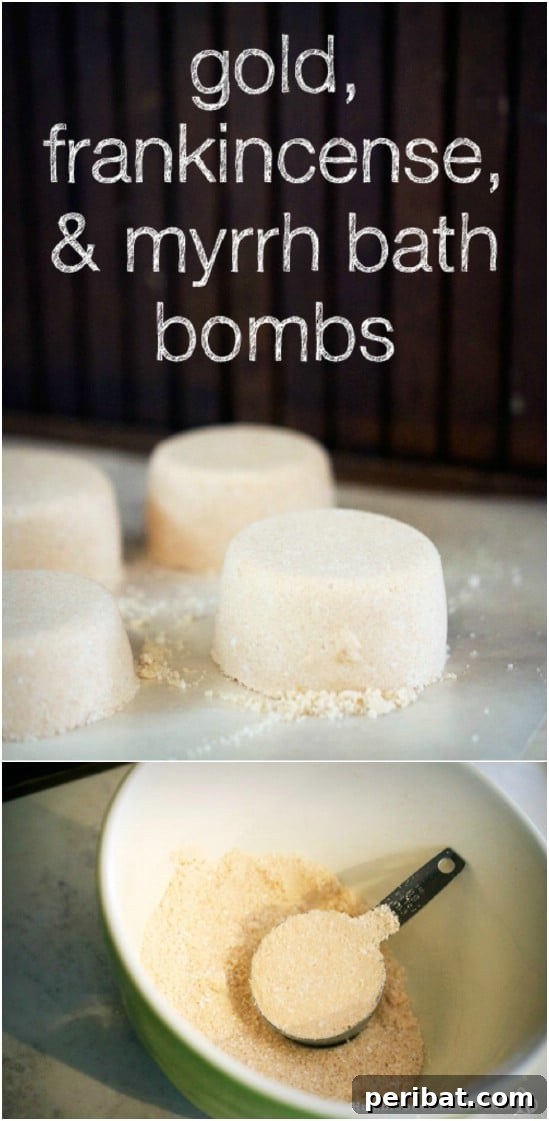 Craft Your Calm: 30 Easy Bath Bomb Recipes for Home Spa Days 8 Gold, Frankincense, and Myrrh Bath Bombs