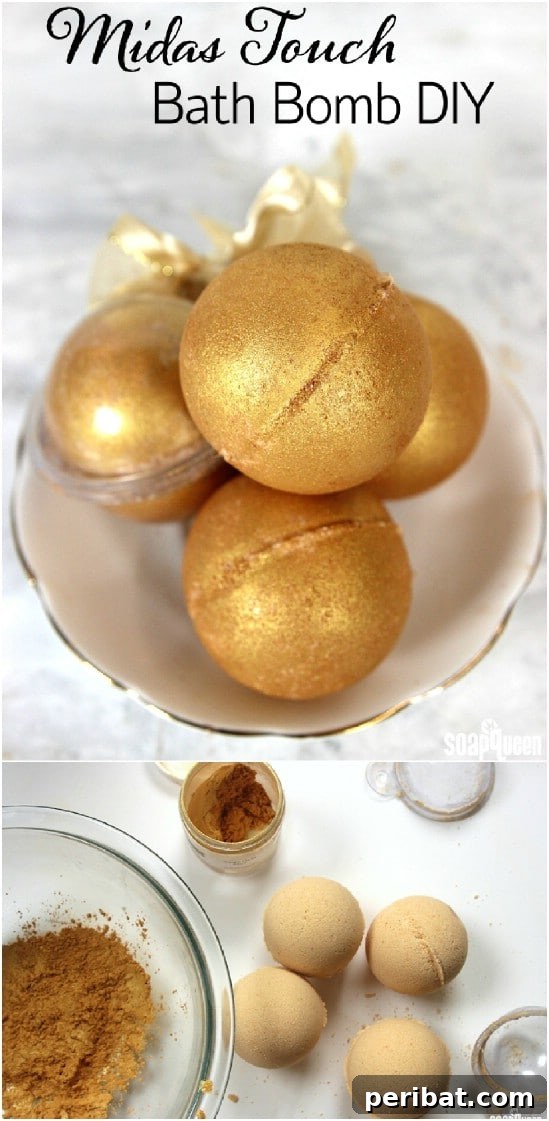 Craft Your Calm: 30 Easy Bath Bomb Recipes for Home Spa Days 9 Golden Fizzy DIY Bath Bombs