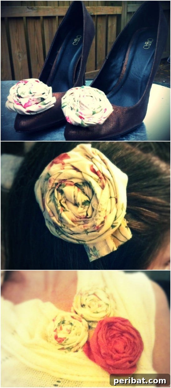 20 Creative Ways to Transform Old Curtains 21 Raggedy Roses – Five Different Ways