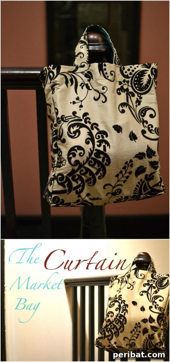 20 Creative Ways to Transform Old Curtains 9 Easy DIY Curtain Market Bag