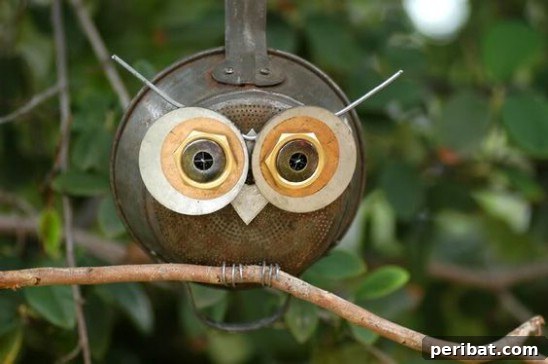 DIY Craft Owl From Old Strainer