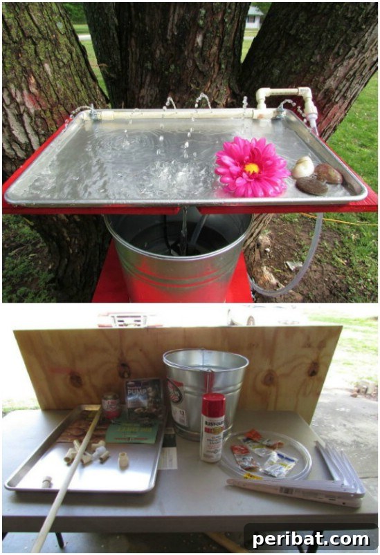 Repurposed Cookie Sheet Hummingbird Bath