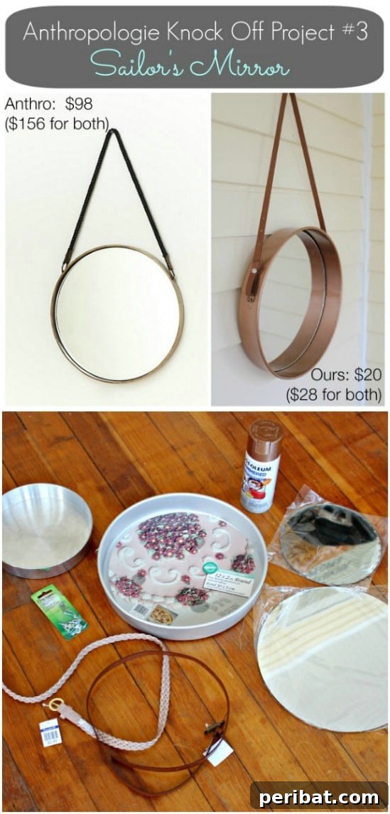 DIY Sailor’s Mirror From Cake Pan – Anthropologie Knockoff