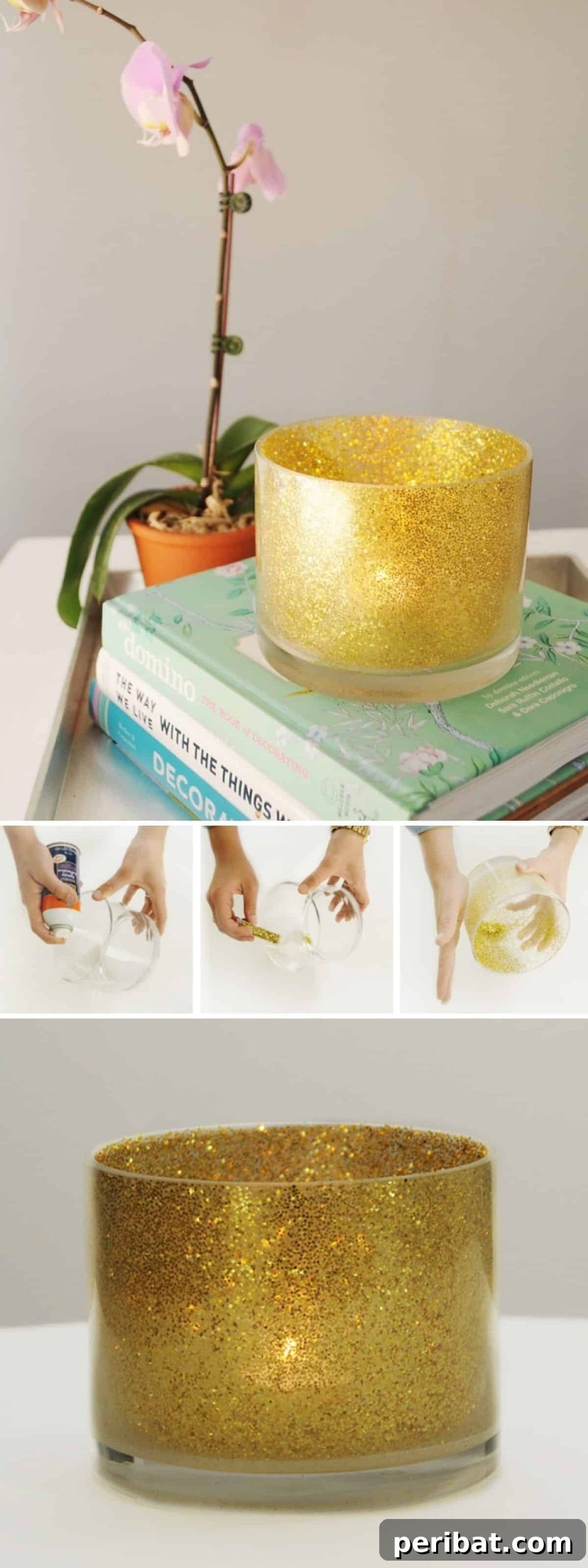 DIY Glittery Votives