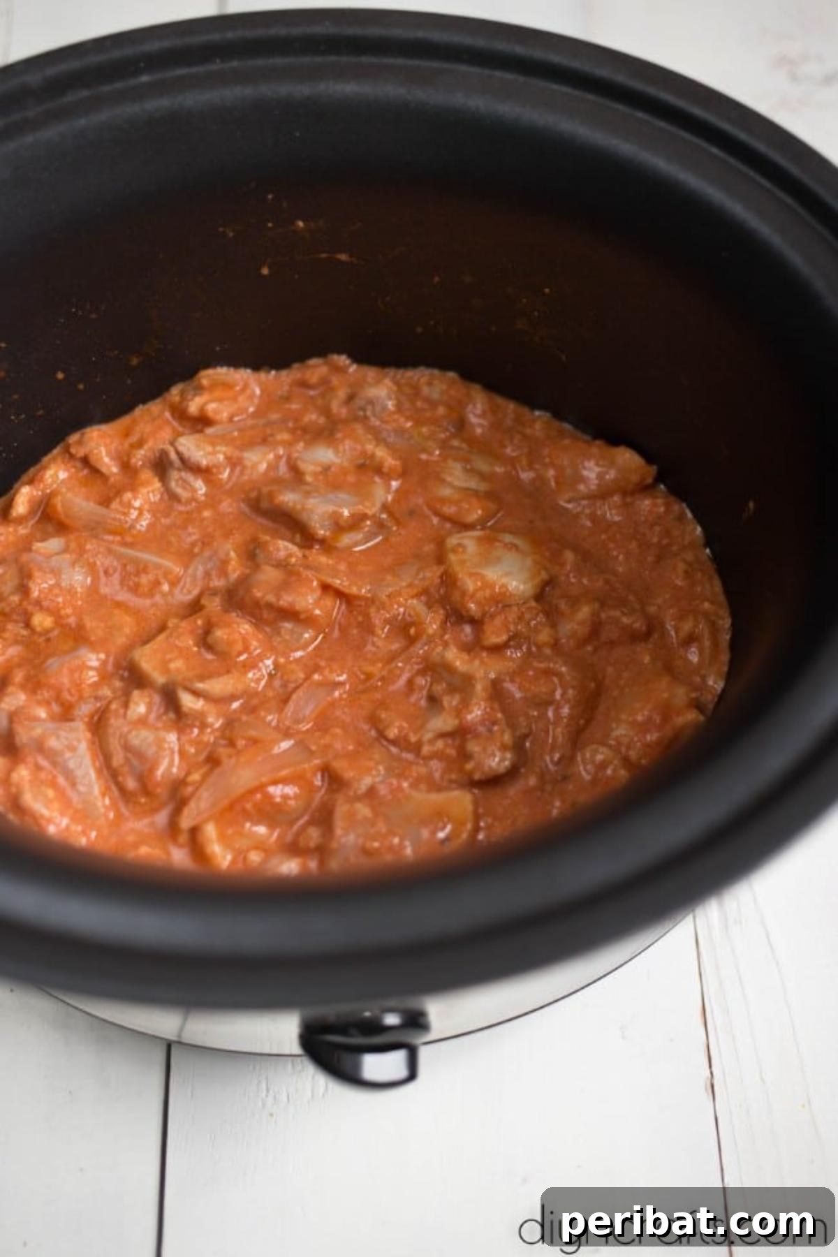 Slow Cooker Restaurant Butter Chicken Better Than Takeout 6 Cooking in slow cooker.